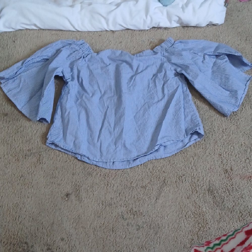 Blue Off-Shoulder Women's Top